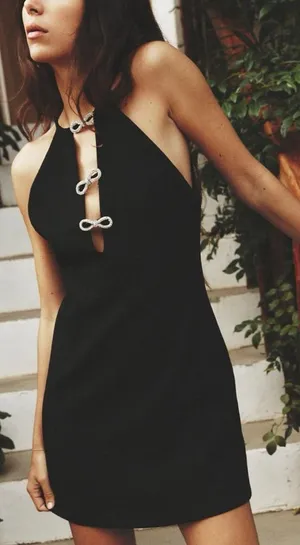 ZARA Jewel Bow Mini Dress thumbnail 1
