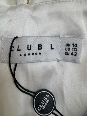 Club L London On The List White Asymmetrical Corset Midi Dress Floral Drape $145 thumbnail 5