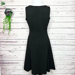 Calvin Klein Black Textured Sleeveless Fit & Flare Dress Size 4 Small thumbnail 8