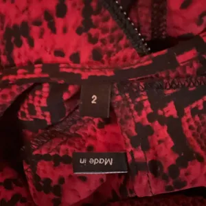 Red Black Python Snake Print Silk Blend Fit and Flare Dress thumbnail 12