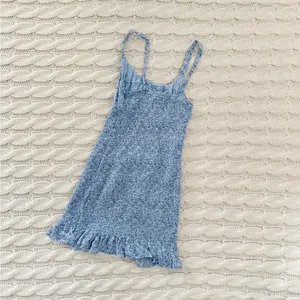 Abercrombie & Fitch Blue Floral Smocked Dress thumbnail 4