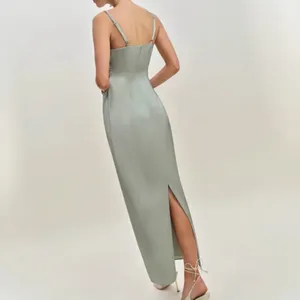 Reformation Vesper Satin Maxi Dress in Salvia Green NWT thumbnail 2