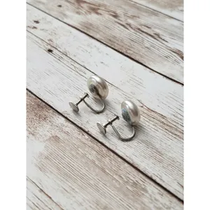 Vintage Screw On Earrings - Pearlescent 0.5" thumbnail 3