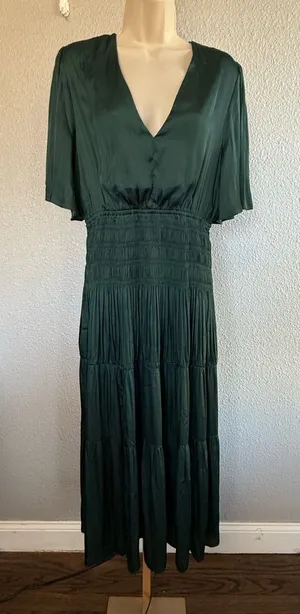Reset‎ Satin Maxi Size Large Flowy Green thumbnail 1