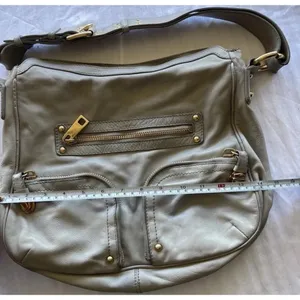 Vintage Marc Jacobs Christy Leather Gray Gold Handbag Iconic Shoulder Bag Purse thumbnail 9
