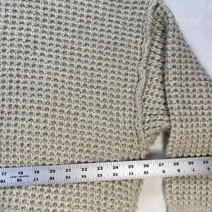 Anthropologie‎ Open Knit Cardigan Waffle Knit Cozy Layering Neutral Size M thumbnail 6