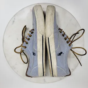 Polo Ralph Lauren Vaughn Boat Shoes Mens 9.5 Blue White Pinstriped Deck Sneakers thumbnail 8