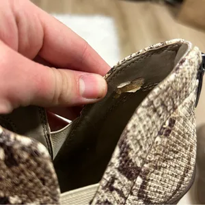 Vince Camuto Gigietta Snakeskin Ankle‎ Booties Pointed Toe Block Heel Tan 6M thumbnail 9