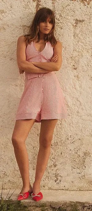 Maeve Seersucker Halter Romper thumbnail 1