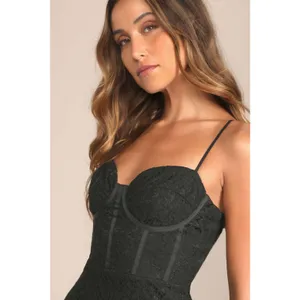 NWT Lulus Found Your Love Black Lace Sleeveless Trumpet Midi Dress Banquet Sz XS thumbnail 5