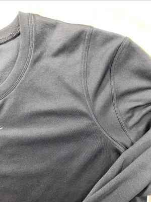 Nike Long-Sleeve Athletic Top - Black with White Swoosh thumbnail 3