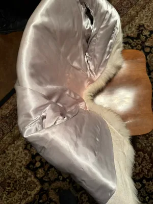 Vintage Fox Fur Coat White Size M thumbnail 7