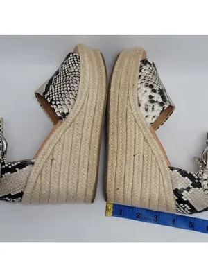 Nine West Adell Snakeskin Espadrille Wedge Heel Ankle Strap Sandals Size 7.5 thumbnail 6