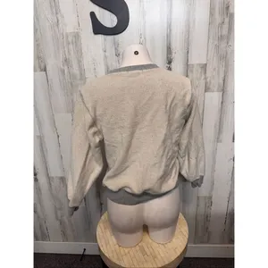 Saint Tropez Yacht Club Sweatshirt Womens Small Beige Grey Embroidered Crewneck thumbnail 3