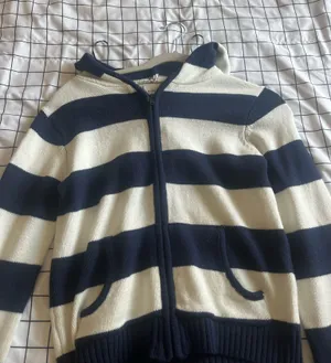 Pink Rose Striped zip up thumbnail 1