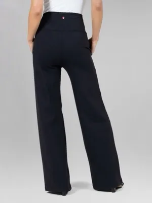 Kiragrace Medium High Waist Wide Leg Pants Black Office Work Career Relaxed thumbnail 5
