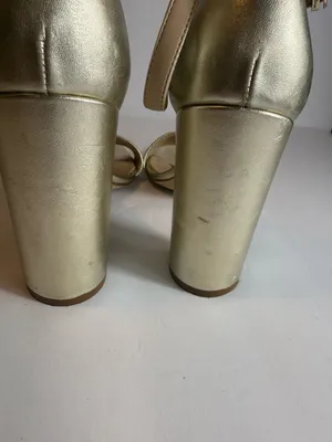 Sam Edelman Yaro Gold metallic Ankle-Strap Block Heel‎ Sandals - Size 10 thumbnail 5
