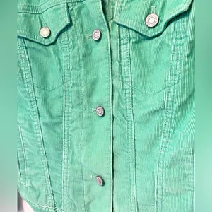 Gap Women's Mint Green Western Corduroy Faux Fur Lined Button Up Jacket thumbnail 4