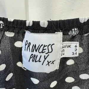 Princess Polly Polka Dot Wrap Mini Dress Black White Ruffle Hem Size US 2 Summer thumbnail 7