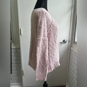 Free People Oversized Songbird‎ V Neck Sweater small chunky holiday workwear thumbnail 4