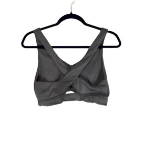 OFFLINE by Aerie Real Me‎ Strappy Ruched Sports Bra Grey XL Medium Support thumbnail 8