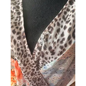 Boho Mixed Print Wrap Blouse Bad Little Country Girl XL Floral Leopard thumbnail 3