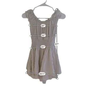 Urban Outfitters Cream Clip Dot Smocked Waist Ruffle Romper‎ Womens Small thumbnail 5