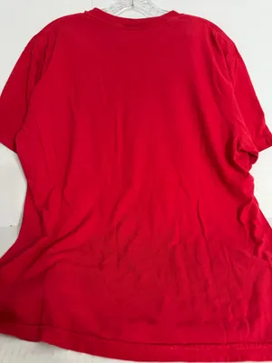 Comfort Colors Red Short Sleeve Tee with Blue Bow & Yellow Softball Print thumbnail 3