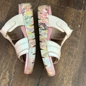 Alegria Vista‎ White Patent Floral Platform Slide Sandals Buckle Straps Size 40 thumbnail 5
