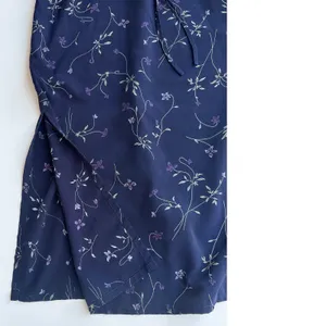 Vintage Y2K Aeropostale Navy Blue Floral Midi Slip Skirt Size 6 Slit Whimsygoth thumbnail 5