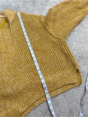 Free People Women’s Love This City Sweater V-Neck Longsleeve Boho in Mustard L thumbnail 12
