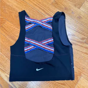 🌸Nike Pro Black Athletic Dri-FIT Top with Subtle White Print thumbnail 2