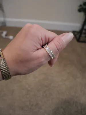 14k White Gold/Silver Baguette Ring Gold Size 7.5 thumbnail 7