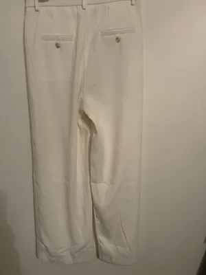 Wide -Leg White High Waisted Dress Pants . Size M thumbnail 3