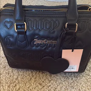 Juicy Couture Black Embossed Satchel with Gold Hardware thumbnail 1