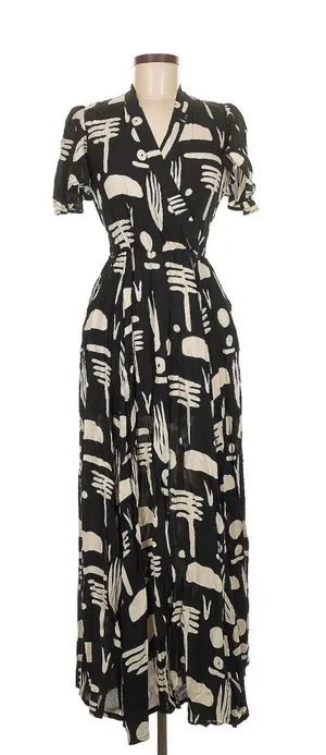 Bel Kazan La Vie En Rose Dress black Ledo novelty abstract print medium maxi thumbnail 1