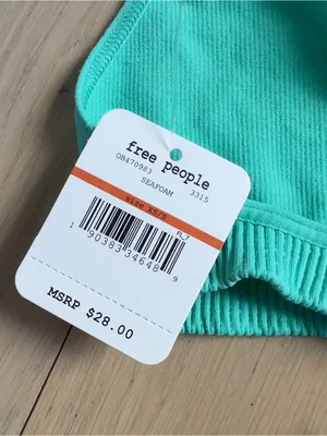 Free People Keira Seamless Bra Bralette in Seafoam Blue / Green NWT thumbnail 5