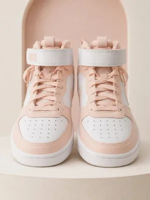Nike Court Borough Mid 2 Echo Pink White Women’s 7 Youth 5.5Y NWT thumbnail 2