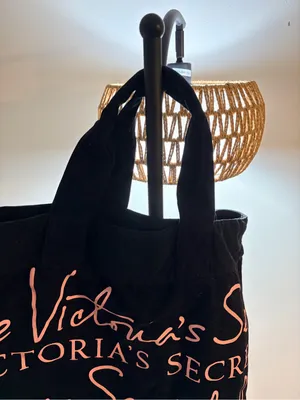 PINK Victoria's Secret Black Tote with Pink Script thumbnail 3