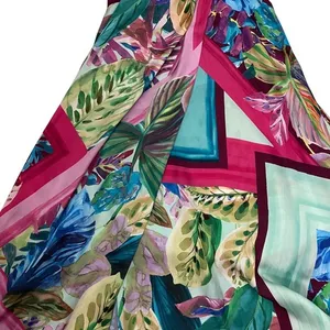 ZARA Multicolor Satin Effect Tropical Scarf Print V- Neck Midi Dress - S‎ NWT thumbnail 9
