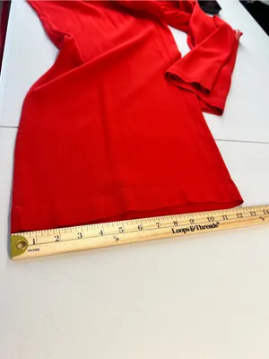 Aritzia Wilfred Faun Ankle‎ Pants Red Drapey Crepe Wide Leg High Rise Tie Belt M thumbnail 13