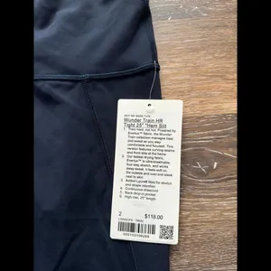 Lululemon Wunder Train High Rise 25” Hem Slit True Navy Size 2 NWT thumbnail 5