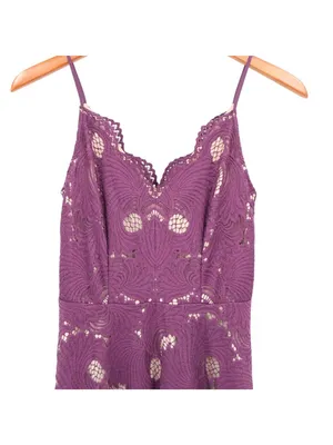 Anthropologie Moulinette Soeurs Scalloped Lace Eyelet Midi Dress Purple 0 thumbnail 5
