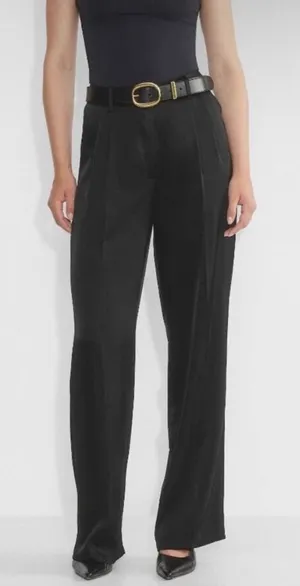 Aritzia The Effortless Pant Satin‎ In Black Size 6 thumbnail 1