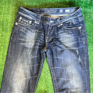 Miss Me Distressed Acid Wash Dark Bootcut Jeans thumbnail 3