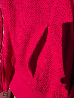 DKNY Sport Small Pink Sprint Mesh Relaxed Full-Zip Hoodie Top thumbnail 3