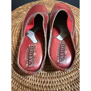 Spring Step LArtiste Chino-R Red Leather Floral Clogs Mules Womens 36 thumbnail 3