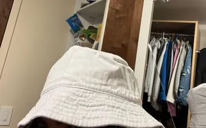 Plain White Bucket Hat thumbnail 3