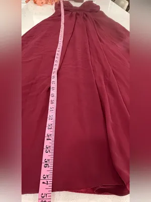 Bill Levkoff Burgundy V‑Neck Pleated Waist Maxi Dress thumbnail 7