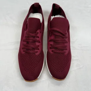 J/Slides Urban Sport Sneakers Knit Maroon‎ Lace Up Comfort Shoes Size 7 thumbnail 2
